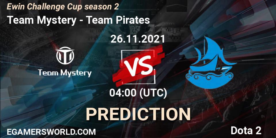 Pronóstico Team Mystery - Team Pirates. 26.11.2021 at 04:11, Dota 2, Ewin Challenge Cup season 2