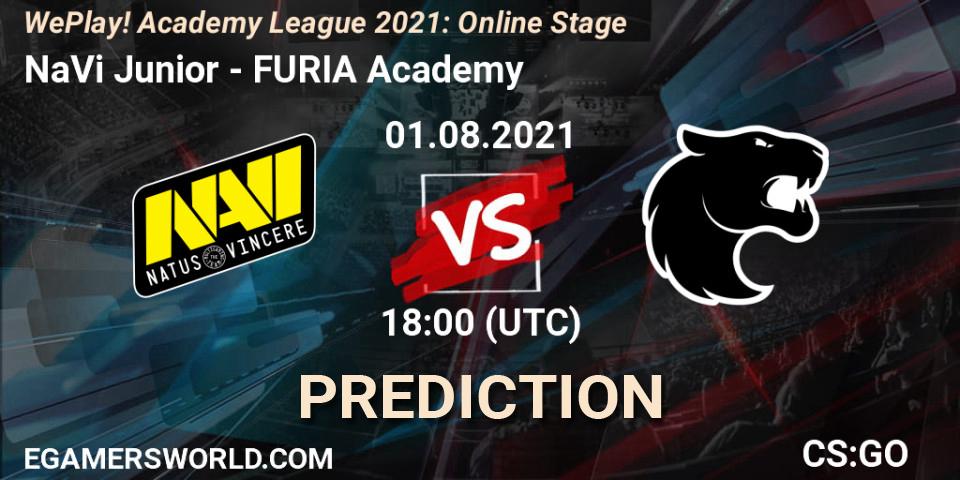 Pronóstico NaVi Junior - FURIA Academy. 01.08.2021 at 17:45, Counter-Strike (CS2), WePlay Academy League Season 1: Online Stage