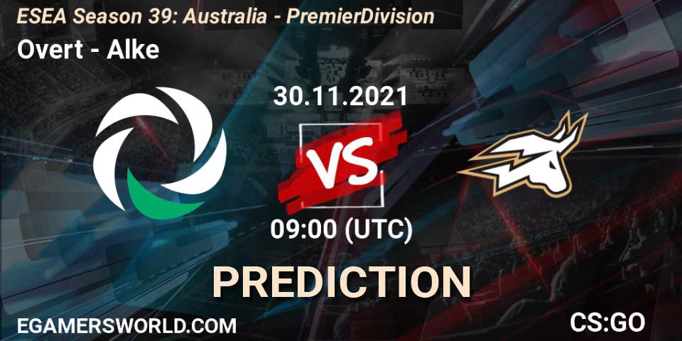 Pronóstico Overt - Alke. 30.11.2021 at 09:00, Counter-Strike (CS2), ESEA Season 39: Australia - Premier Division