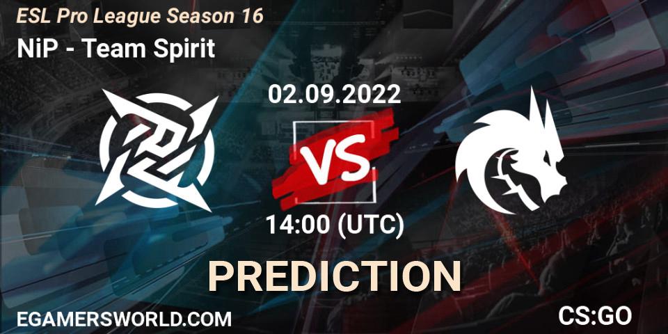 Pronóstico NiP - Team Spirit. 02.09.22, CS2 (CS:GO), ESL Pro League Season 16