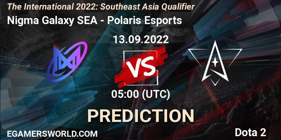 Pronóstico Nigma Galaxy SEA - Polaris Esports. 13.09.2022 at 04:52, Dota 2, The International 2022: Southeast Asia Qualifier