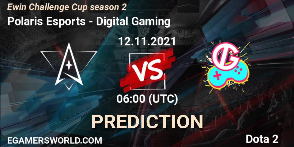 Pronóstico Polaris Esports - Digital Gaming. 12.11.2021 at 06:22, Dota 2, Ewin Challenge Cup season 2