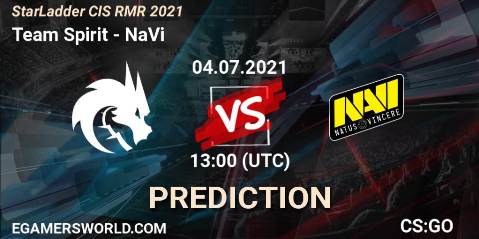 Pronóstico Team Spirit - NaVi. 04.07.21, CS2 (CS:GO), StarLadder CIS RMR 2021
