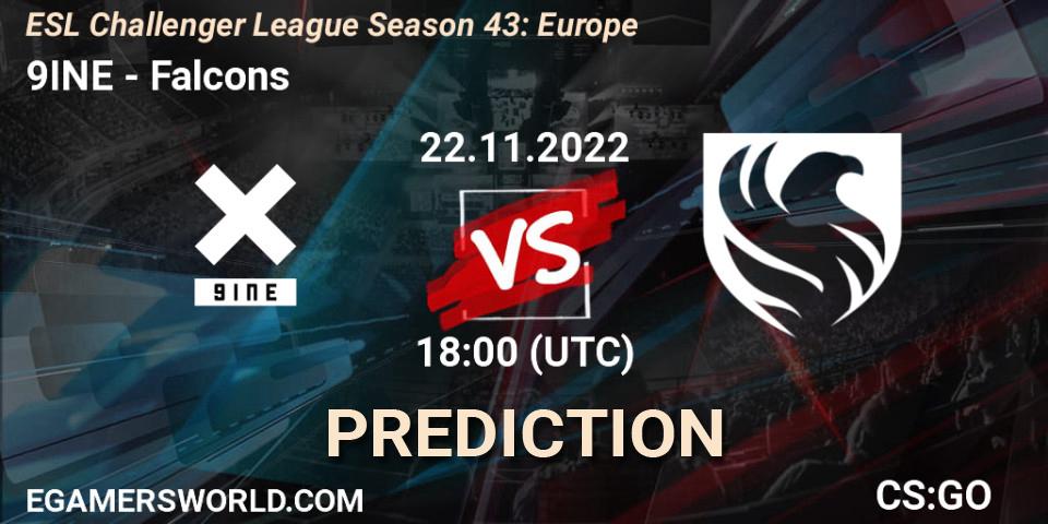 Pronóstico 9INE - Falcons. 22.11.22, CS2 (CS:GO), ESL Challenger League Season 43: Europe