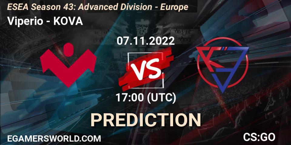 Pronóstico Viperio - KOVA. 07.11.22, CS2 (CS:GO), ESEA Season 43: Advanced Division - Europe