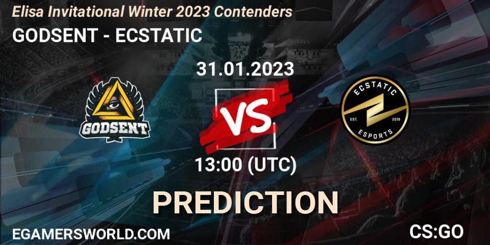 Pronóstico GODSENT - ECSTATIC. 31.01.23, CS2 (CS:GO), Elisa Invitational Winter 2023 Contenders