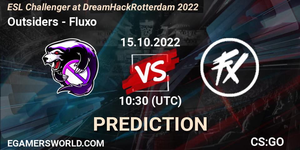 Pronóstico Outsiders - Fluxo. 15.10.2022 at 10:00, Counter-Strike (CS2), ESL Challenger at DreamHack Rotterdam 2022