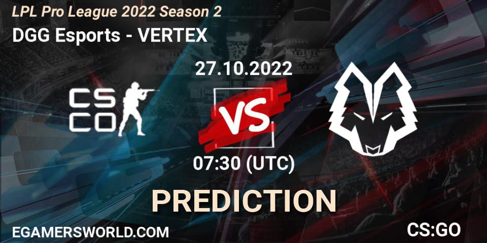 Pronóstico DGG Esports - VERTEX. 27.10.2022 at 07:40, Counter-Strike (CS2), LPL Pro League 2022 Season 2