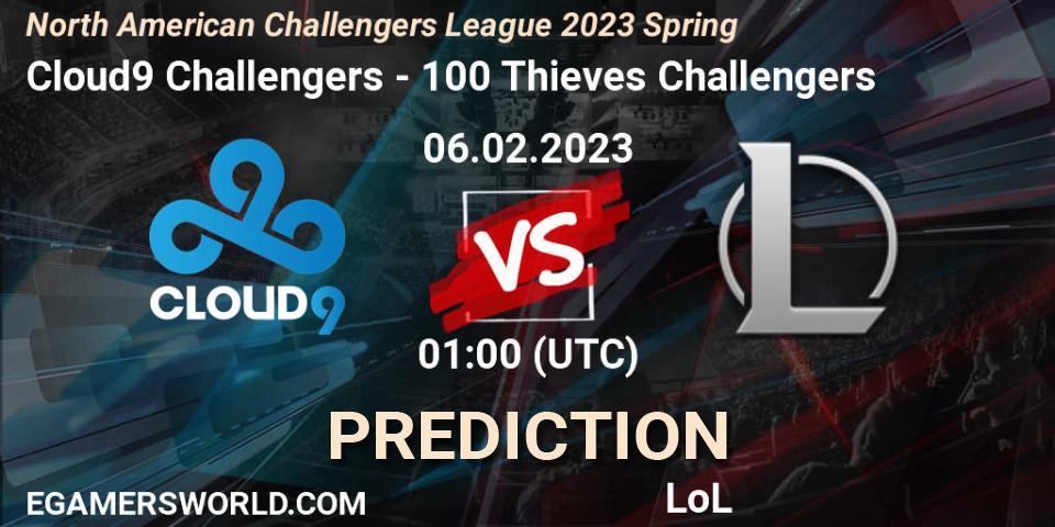 Pronóstico Cloud9 Challengers - 100 Thieves Challengers. 06.02.23, LoL, NACL 2023 Spring - Group Stage