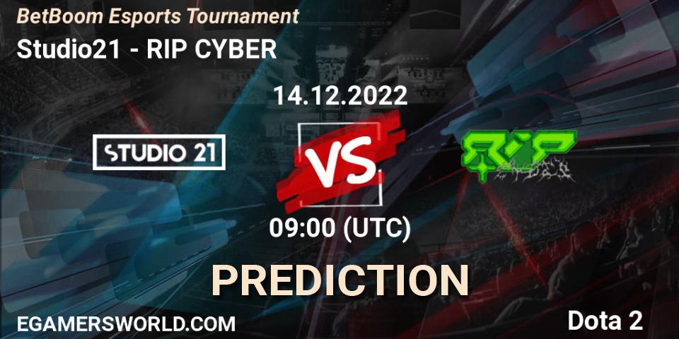 Pronóstico Studio21 - RIP CYBER. 14.12.22, Dota 2, BetBoom Esports Tournament
