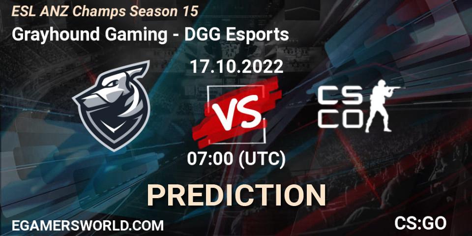 Pronóstico Grayhound Gaming - DGG Esports. 12.10.2022 at 09:50, Counter-Strike (CS2), ESL ANZ Champs Season 15