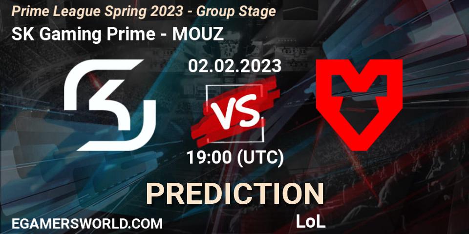 Pronóstico SK Gaming Prime - MOUZ. 02.02.2023 at 19:00, LoL, Prime League Spring 2023 - Group Stage