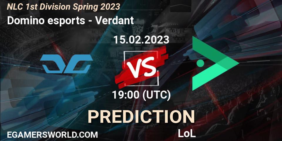 Pronóstico Domino esports - Verdant. 15.02.23, LoL, NLC 1st Division Spring 2023