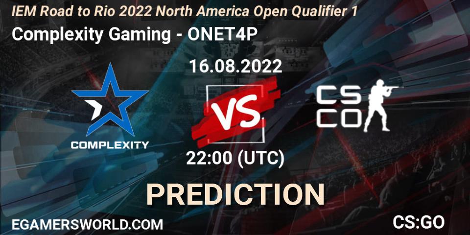 Pronóstico Complexity Gaming - ONET4P. 16.08.2022 at 22:30, Counter-Strike (CS2), IEM Road to Rio 2022 North America Open Qualifier 1
