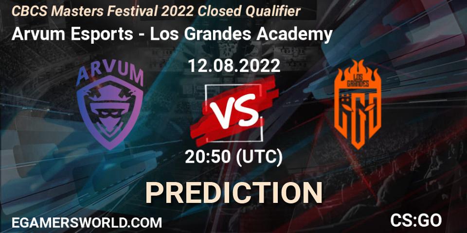 Pronóstico Arvum Esports - Los Grandes Academy. 12.08.2022 at 19:45, Counter-Strike (CS2), CBCS Masters Festival 2022 Closed Qualifier