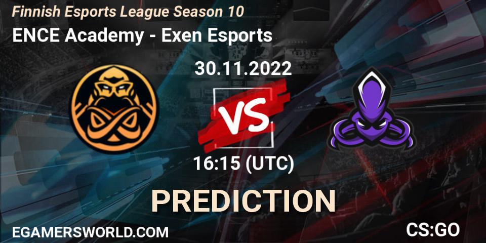 Pronóstico ENCE Academy - Exen Esports. 30.11.22, CS2 (CS:GO), Finnish Esports League Season 10