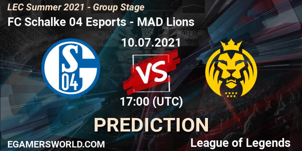 Pronóstico FC Schalke 04 Esports - MAD Lions. 19.06.2021 at 17:00, LoL, LEC Summer 2021 - Group Stage