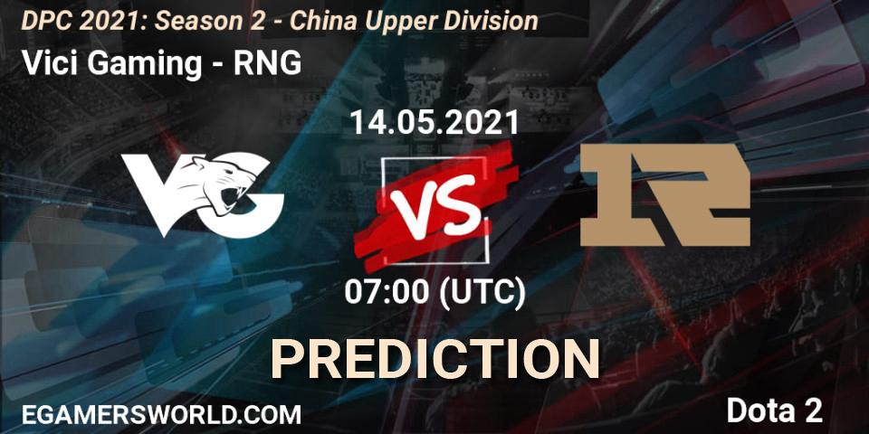 Pronóstico Vici Gaming - RNG. 14.05.2021 at 06:55, Dota 2, DPC 2021: Season 2 - China Upper Division