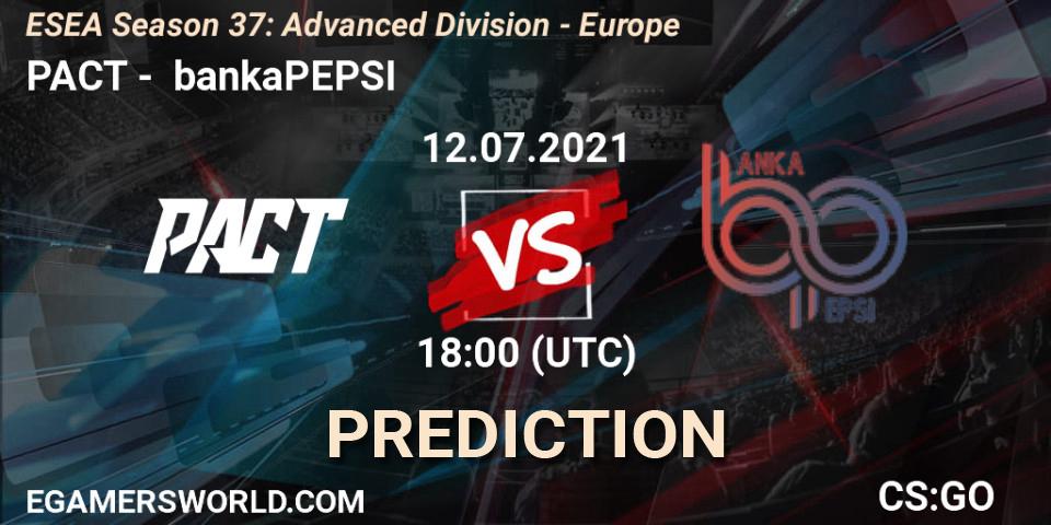 Pronóstico PACT - bankaPEPSI. 12.07.2021 at 19:00, Counter-Strike (CS2), ESEA Season 37: Advanced Division - Europe