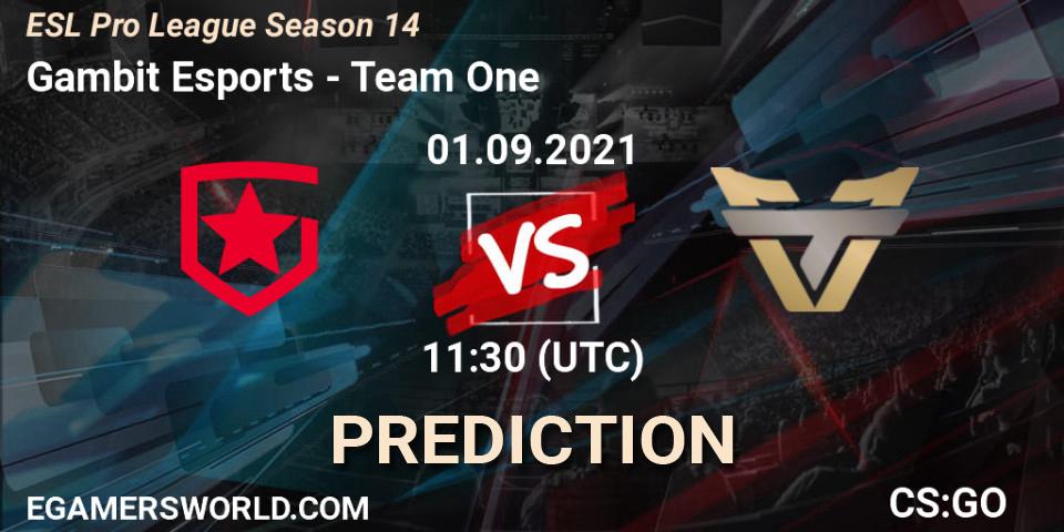 Pronóstico Gambit Esports - Team One. 01.09.2021 at 11:30, Counter-Strike (CS2), ESL Pro League Season 14