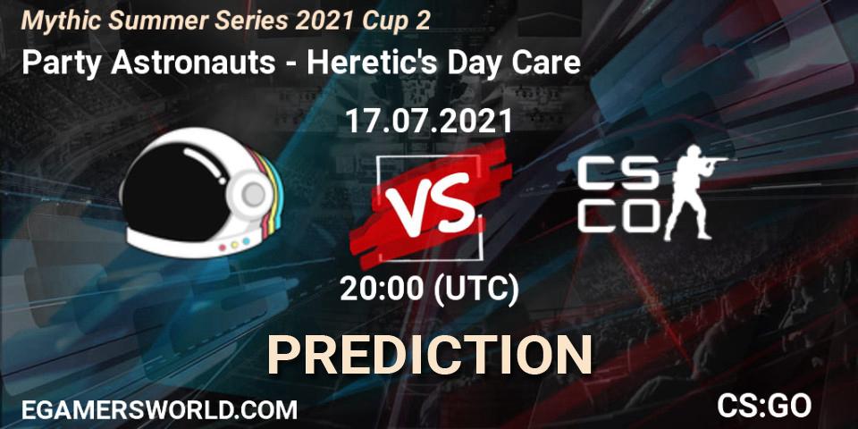 Pronóstico Party Astronauts - Heretic's Day Care. 17.07.2021 at 20:00, Counter-Strike (CS2), Mythic Summer Series 2021 Cup 2