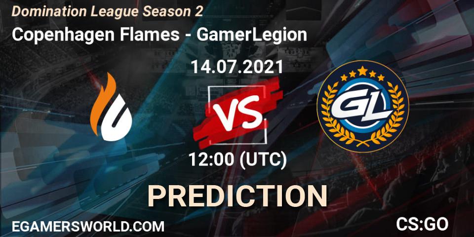 Pronóstico Copenhagen Flames - GamerLegion. 14.07.2021 at 15:00, Counter-Strike (CS2), Domination League Season 2