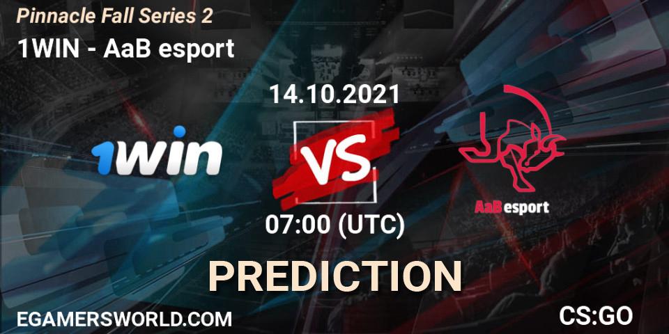 Pronóstico 1WIN - AaB esport. 14.10.2021 at 07:00, Counter-Strike (CS2), Pinnacle Fall Series #2