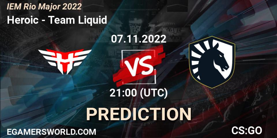 Pronóstico Heroic - Team Liquid. 07.11.2022 at 21:00, Counter-Strike (CS2), IEM Rio Major 2022