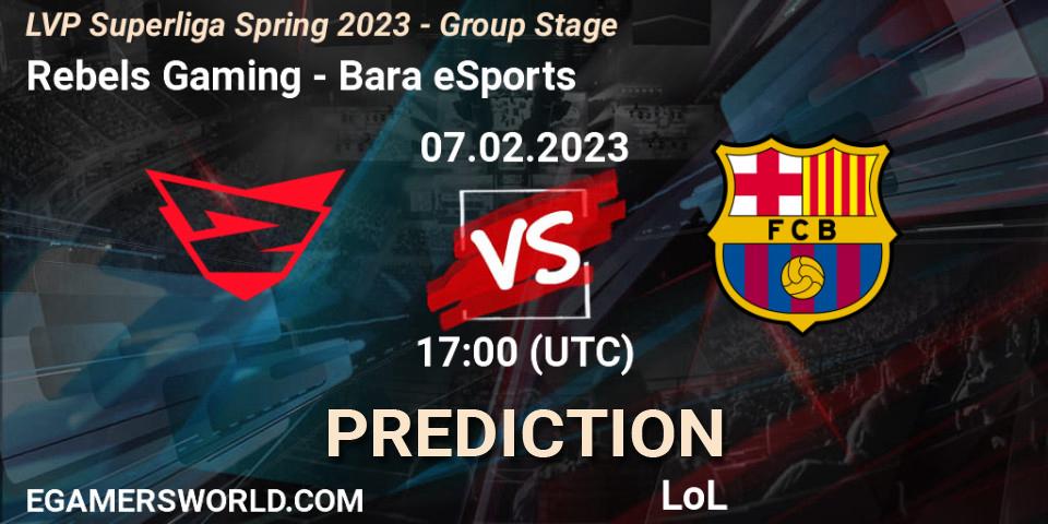 Pronóstico Rebels Gaming - Barça eSports. 07.02.23, LoL, LVP Superliga Spring 2023 - Group Stage