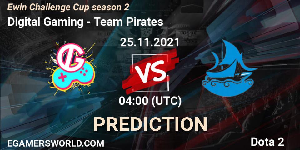 Pronóstico Digital Gaming - Team Pirates. 25.11.2021 at 04:11, Dota 2, Ewin Challenge Cup season 2