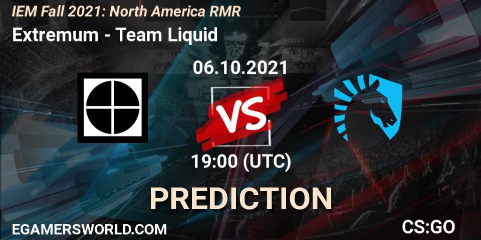 Pronóstico Extremum - Team Liquid. 06.10.21, CS2 (CS:GO), IEM Fall 2021: North America RMR