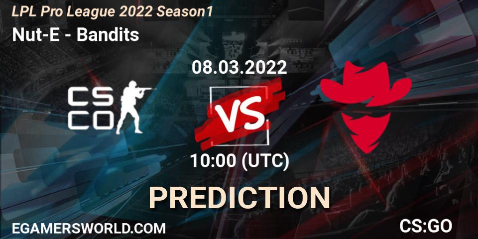 Pronóstico Nut-E Gaming - Bandits. 09.03.2022 at 10:00, Counter-Strike (CS2), LPL Pro League 2022 Season 1