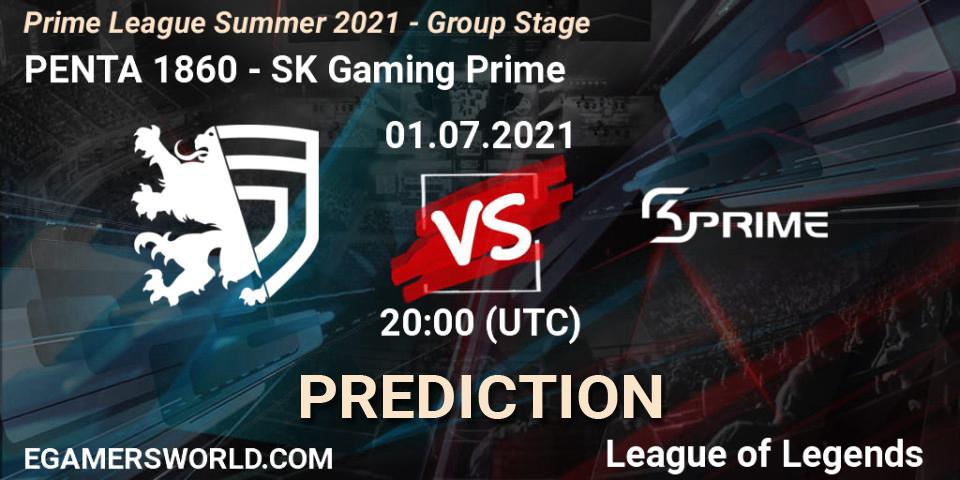 Pronóstico PENTA 1860 - SK Gaming Prime. 01.07.2021 at 20:00, LoL, Prime League Summer 2021 - Group Stage