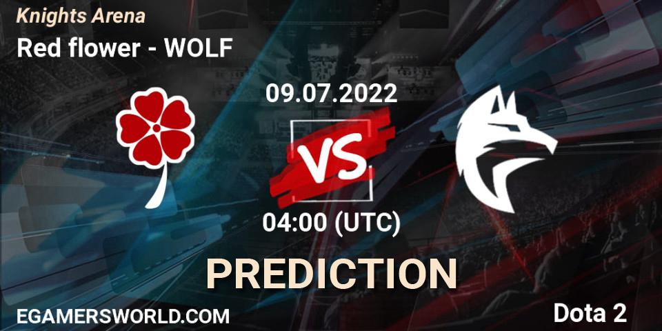 Pronóstico Red flower - WOLF. 09.07.2022 at 04:38, Dota 2, Knights Arena