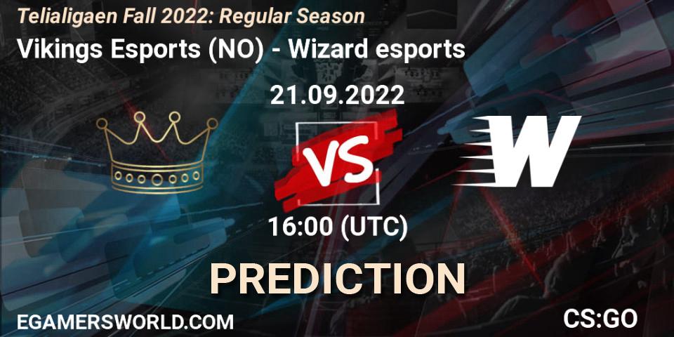 Pronóstico Vikings Esports - Wizard esports. 21.09.2022 at 16:00, Counter-Strike (CS2), Telialigaen Fall 2022: Regular Season