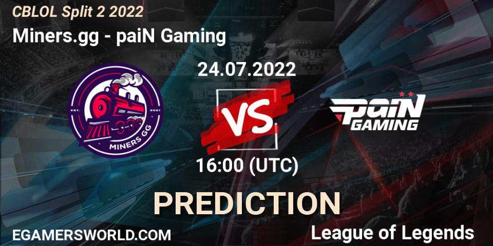 Pronóstico Miners.gg - paiN Gaming. 24.07.2022 at 16:00, LoL, CBLOL Split 2 2022