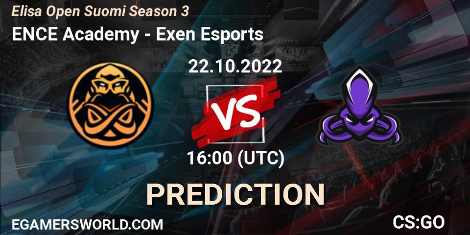 Pronóstico ENCE Academy - Exen Esports. 22.10.2022 at 16:00, Counter-Strike (CS2), Elisa Open Suomi Season 3