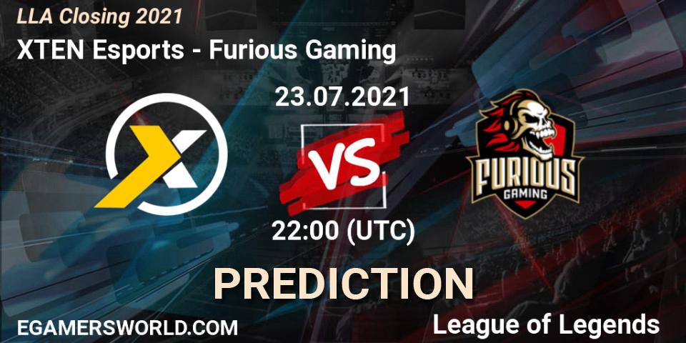 Pronóstico XTEN Esports - Furious Gaming. 23.07.2021 at 22:00, LoL, LLA Closing 2021