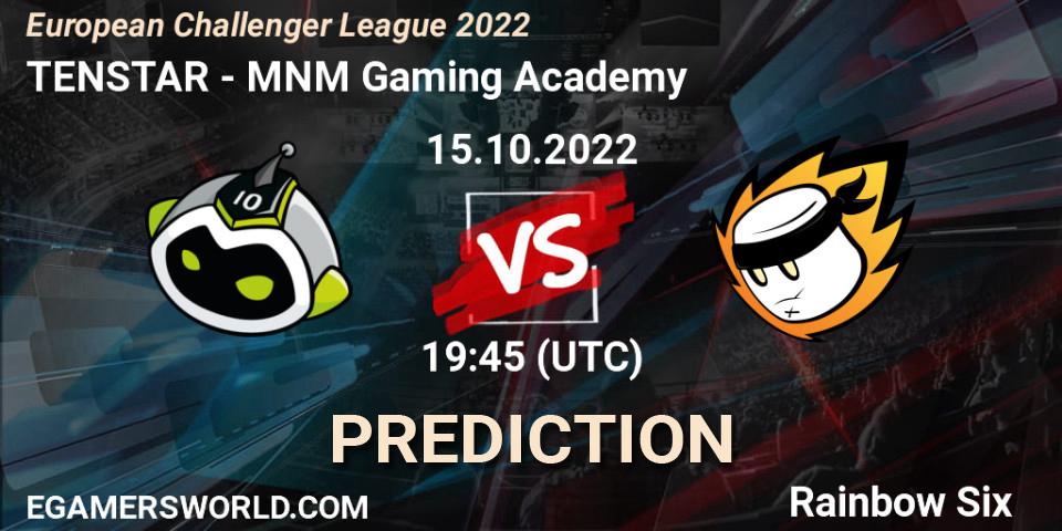 Pronóstico TENSTAR - MNM Gaming Academy. 15.10.2022 at 19:45, Rainbow Six, European Challenger League 2022