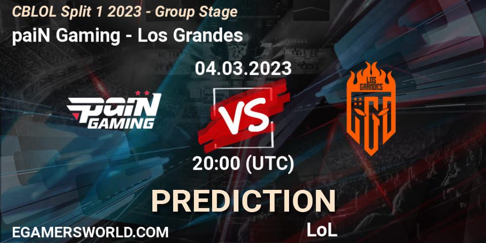 Pronóstico paiN Gaming - Los Grandes. 04.03.2023 at 21:10, LoL, CBLOL Split 1 2023 - Group Stage
