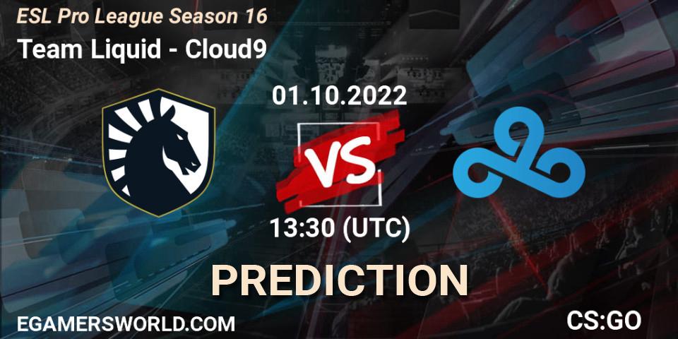 Pronóstico Team Liquid - Cloud9. 01.10.2022 at 13:30, Counter-Strike (CS2), ESL Pro League Season 16
