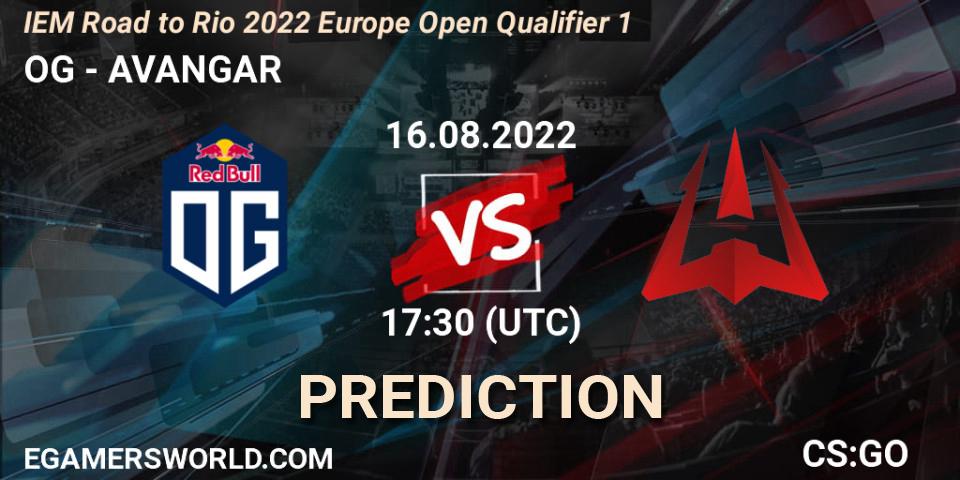 Pronóstico OG - AVANGAR. 16.08.2022 at 17:30, Counter-Strike (CS2), IEM Road to Rio 2022 Europe Open Qualifier 1