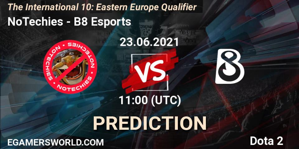 Pronóstico NoTechies - B8 Esports. 23.06.2021 at 08:00, Dota 2, The International 10: Eastern Europe Qualifier