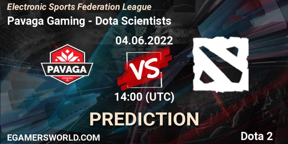 Pronóstico Pavaga Gaming - Dota Scientists. 04.06.2022 at 15:07, Dota 2, Electronic Sports Federation League