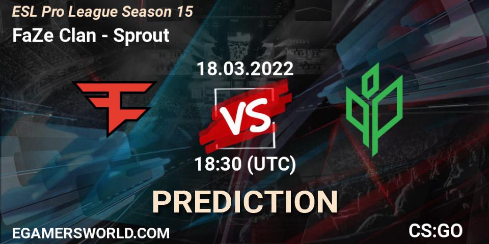 Pronóstico FaZe Clan - Sprout. 18.03.2022 at 18:35, Counter-Strike (CS2), ESL Pro League Season 15