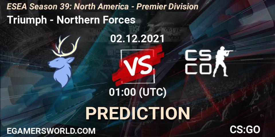 Pronóstico Triumph - Northern Forces. 06.12.21, CS2 (CS:GO), ESEA Season 39: North America - Premier Division
