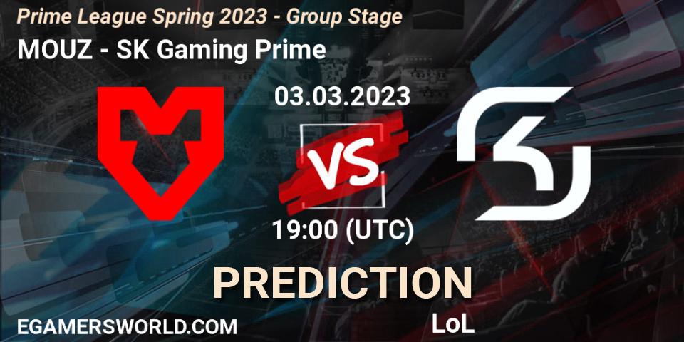 Pronóstico MOUZ - SK Gaming Prime. 03.03.2023 at 20:00, LoL, Prime League Spring 2023 - Group Stage