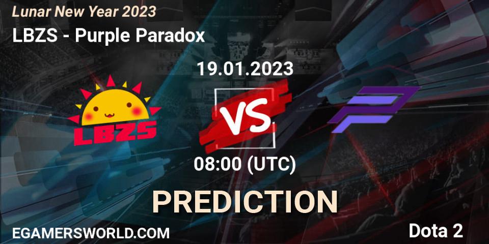 Pronóstico LBZS - Purple Paradox. 19.01.23, Dota 2, Lunar New Year 2023