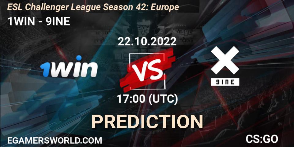 Pronóstico 1WIN - 9INE. 22.10.22, CS2 (CS:GO), ESL Challenger League Season 42: Europe