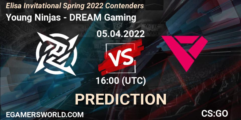 Pronóstico Young Ninjas - DREAM Gaming. 05.04.2022 at 16:00, Counter-Strike (CS2), Elisa Invitational Spring 2022 Contenders